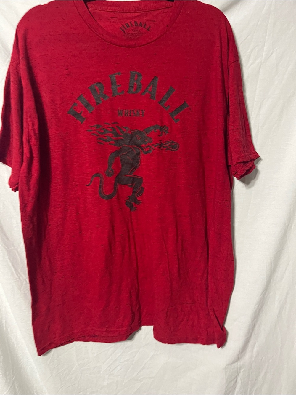 Graphic Fireball Whisky Short Sleeve T-Shirt in Red